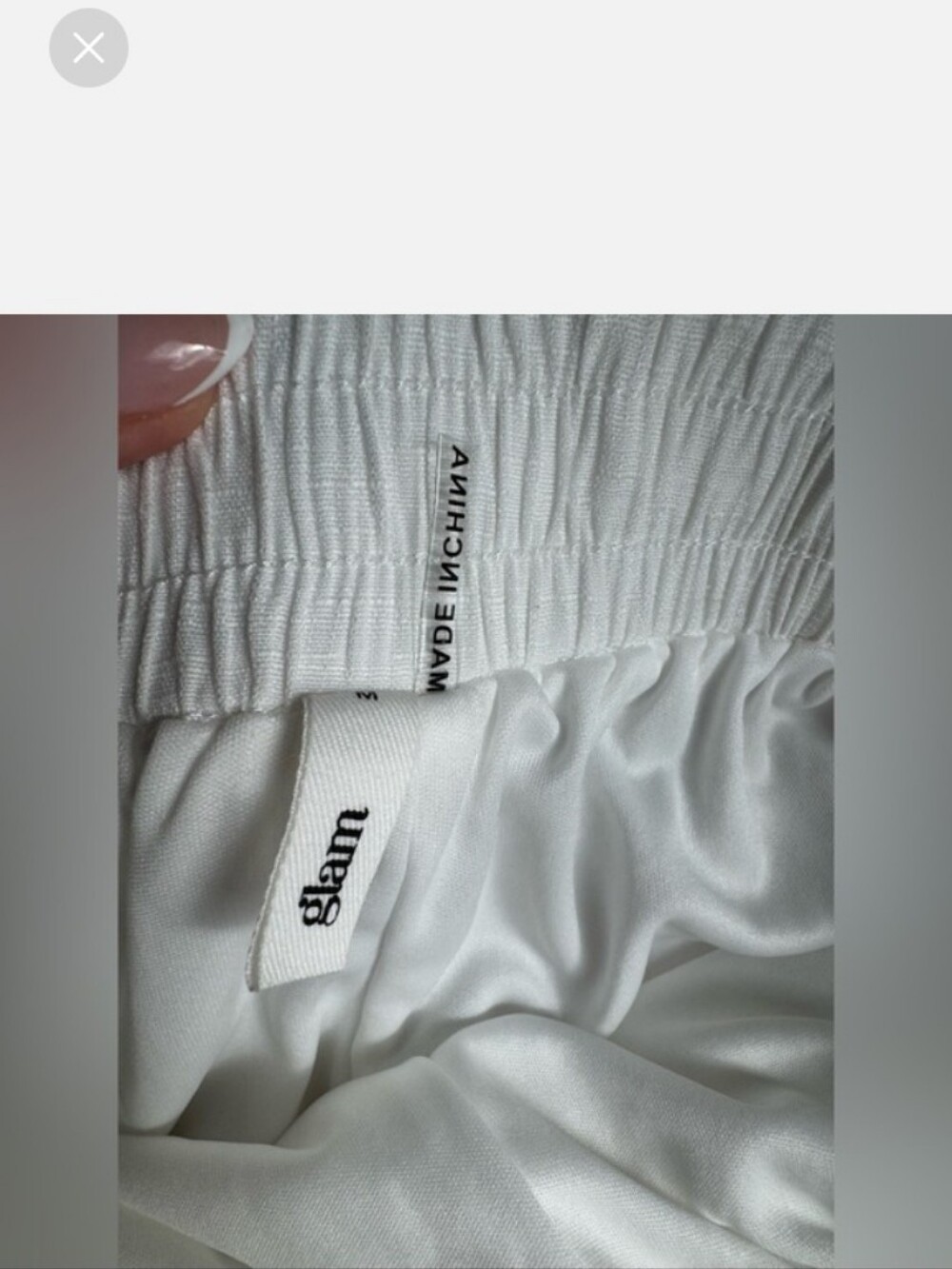 GLAM White Drawstring Flowy Shorts - Picture 4 of 6
